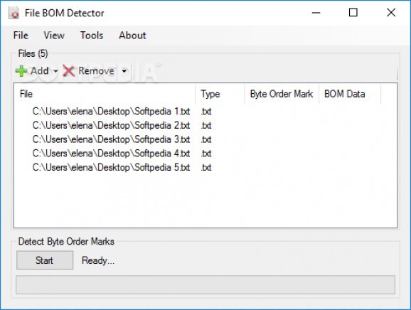 File BOM Detector screenshot