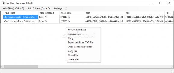 File Hash Compare screenshot