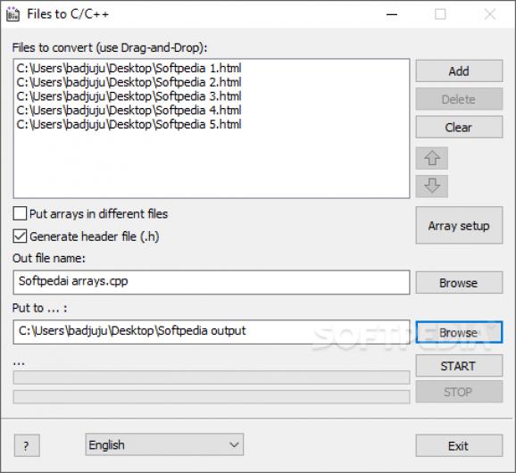 Files to C/C++ byte array screenshot