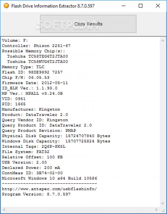 Flash Drive Information Extractor screenshot