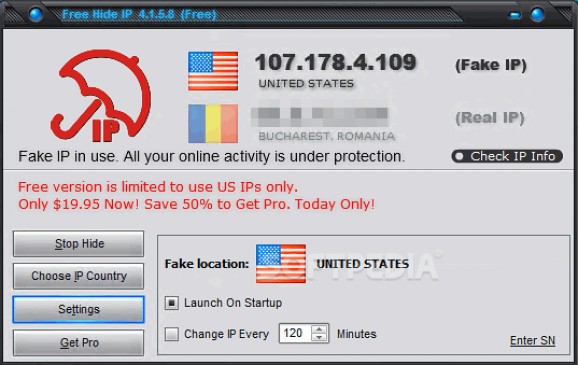 Free Hide IP screenshot
