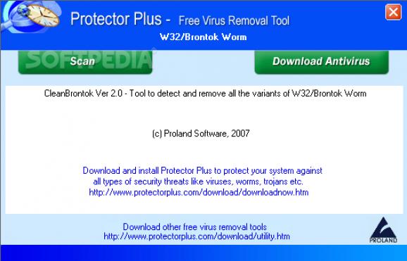 Free Virus Removal Tool for W32/Brontok Worm screenshot