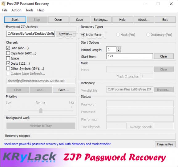 Free ZIP Password Recovery screenshot