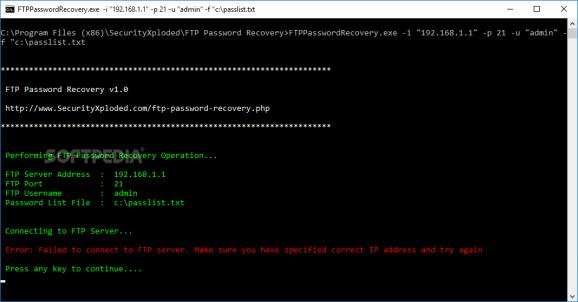 FTP Password Recovery screenshot