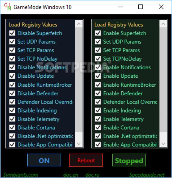 GameMode Windows 10 screenshot
