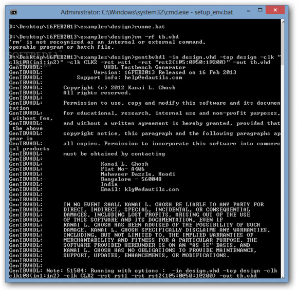 VHDL Testbench Generator screenshot