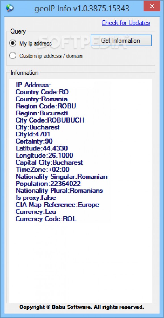 geoIP Info screenshot