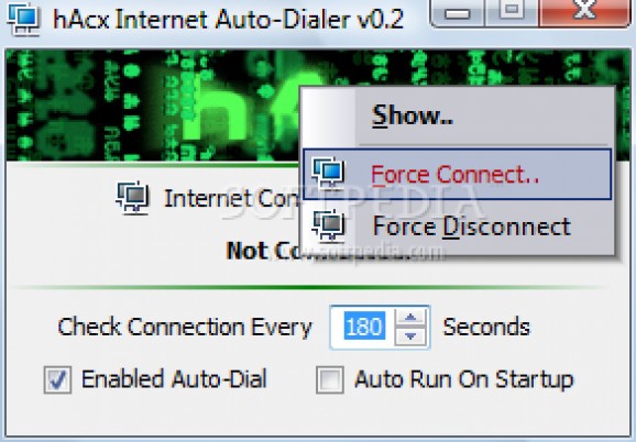 hAcx Internet Auto-Dialer screenshot
