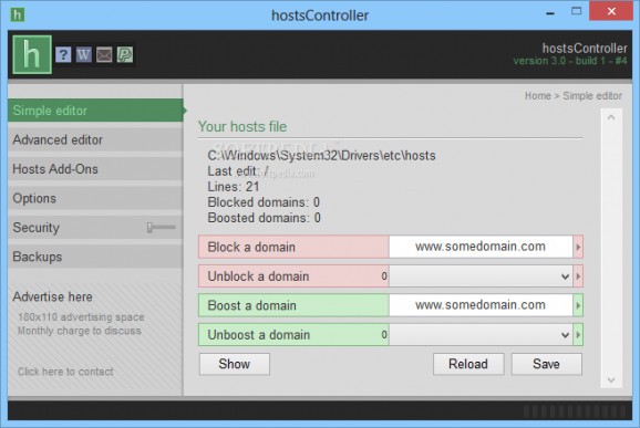 hostsController screenshot