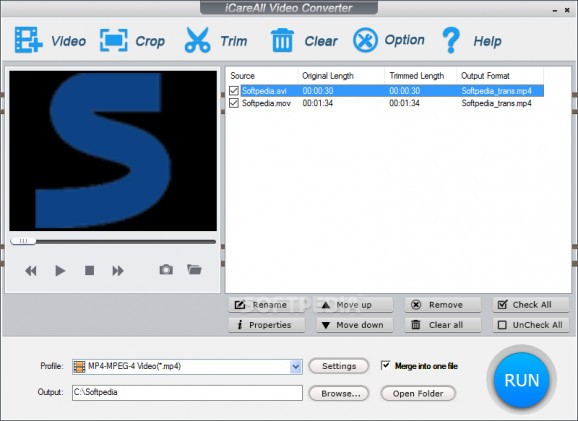 iCareAll Video Converter screenshot