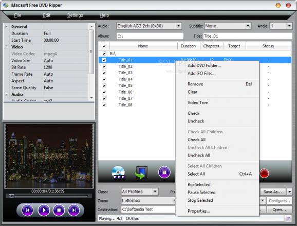 iMacsoft Free DVD Ripper screenshot