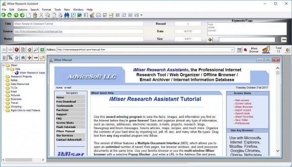 iMiser Research Assistant screenshot