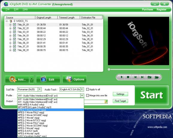 iOrgSoft DVD to AVI Converter screenshot