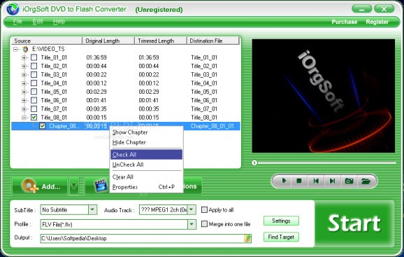 iOrgSoft DVD to Flash Converter screenshot