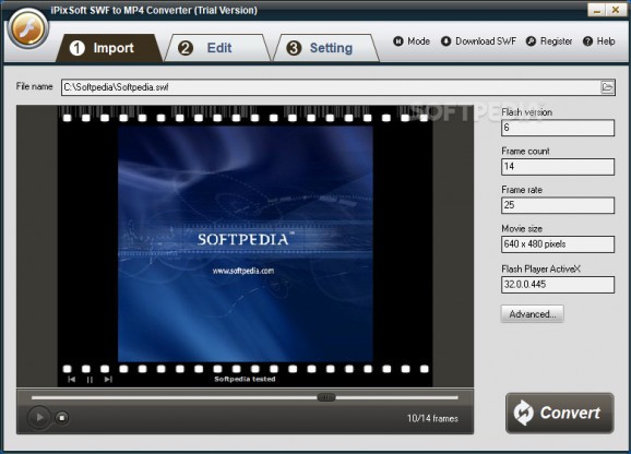 iPixSoft SWF to MP4 Converter screenshot