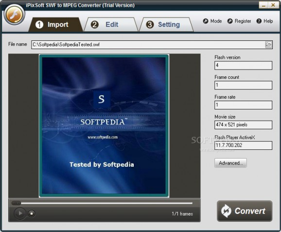 iPixSoft SWF to MPEG Converter screenshot