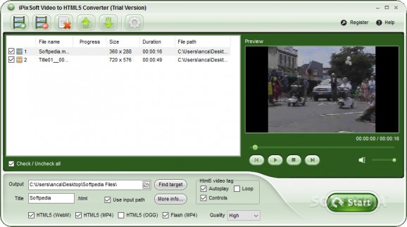 iPixSoft Video to HTML5 Converter screenshot