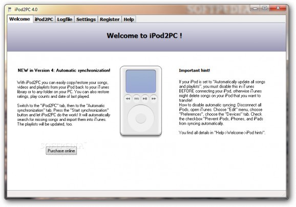 iPod2PC screenshot