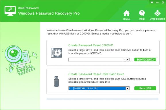 iSeePassword Windows Password Recovery Pro screenshot
