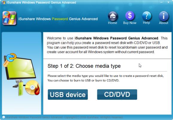 iSunshare Windows Password Genius screenshot