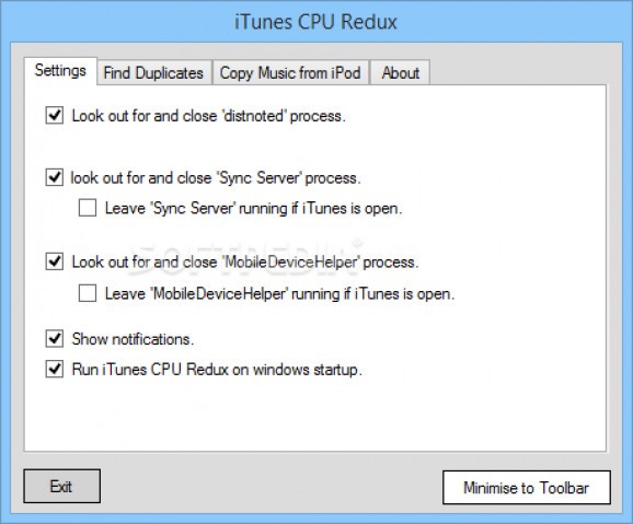iTunes CPU Redux screenshot