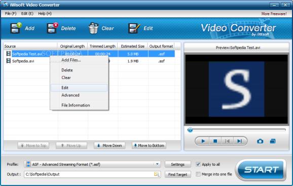 iWisoft Free Video Converter screenshot