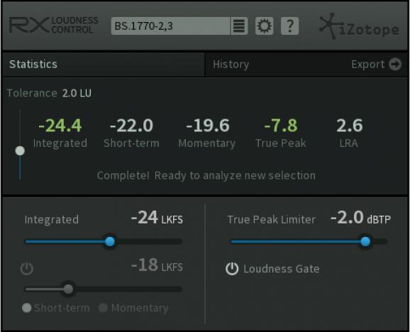 iZotope RX Loudness Control screenshot