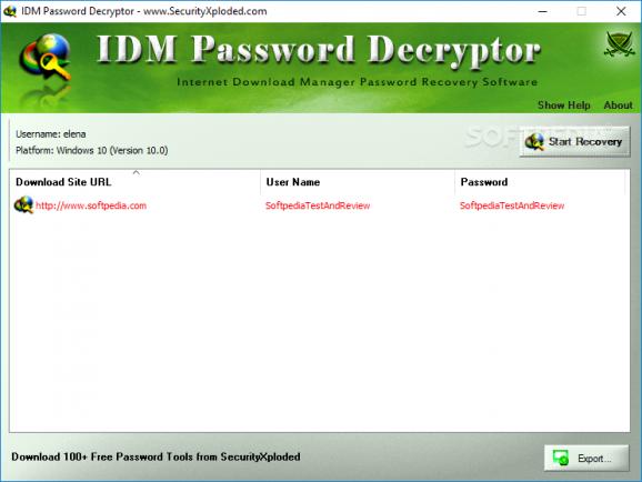IDM Password Decryptor screenshot