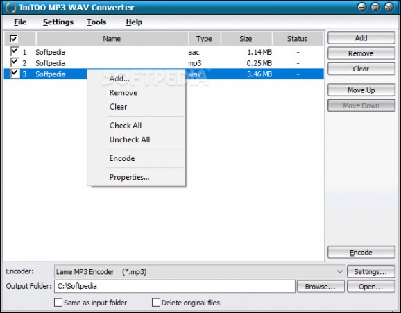 ImTOO MP3 WAV Converter screenshot
