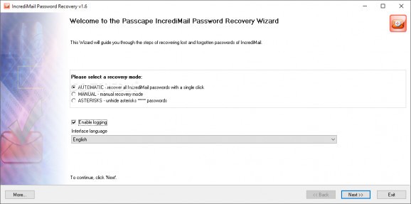 IncrediMail Password Recovery screenshot