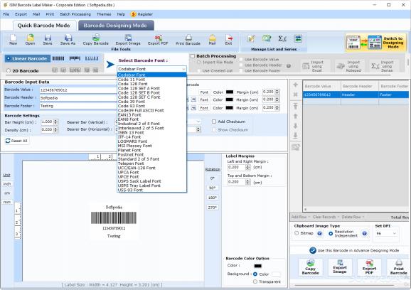 isimSoftware Barcode Label Maker Software screenshot