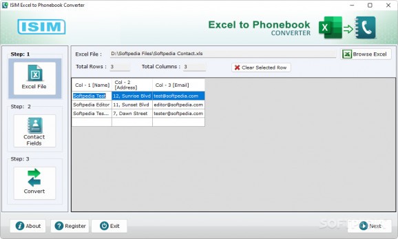 isimSoftware Excel to Phonebook Converter screenshot