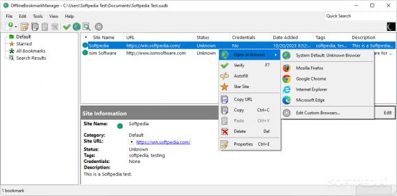 isimSoftware OfflineBookmarkManager screenshot