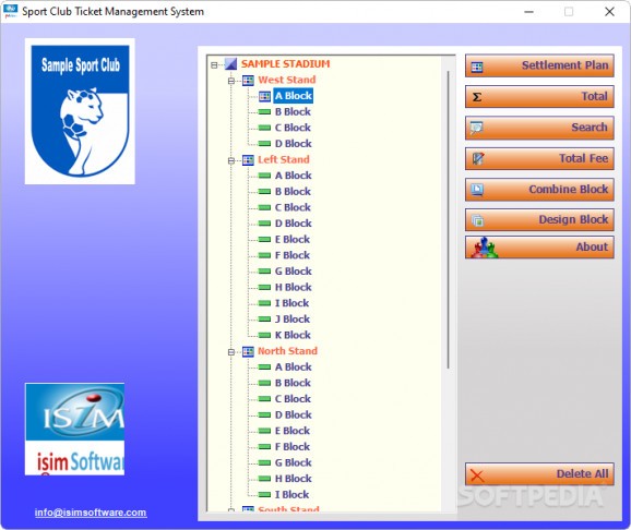 isimSoftware Sport Club Ticket Management System screenshot