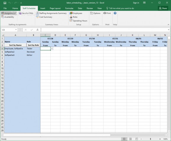 Labor Scheduling Basic screenshot