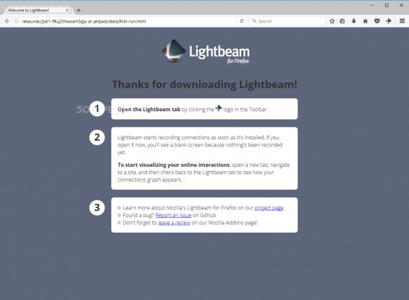 Firefox Lightbeam screenshot