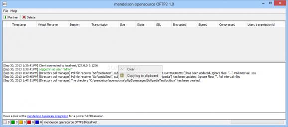 mendelson opensource OFTP2 screenshot