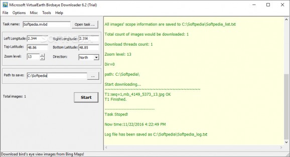 Microsoft VirtualEarth Birdseye Downloader screenshot