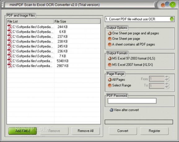 miniPDF Scan to Excel OCR Converter screenshot