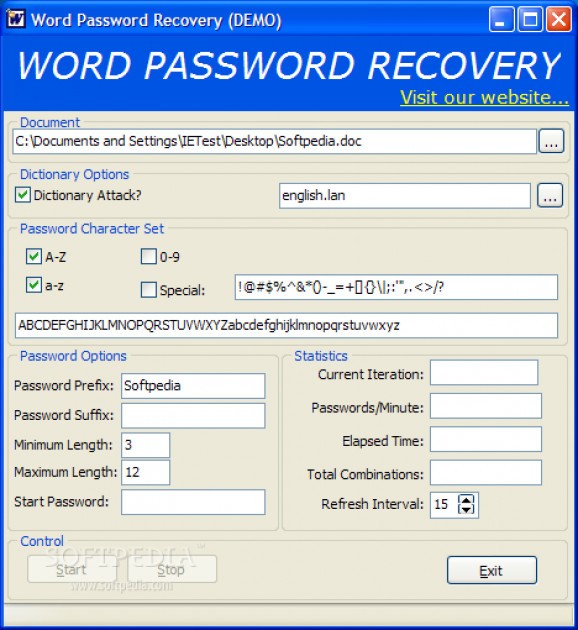 Word Password Recovery screenshot