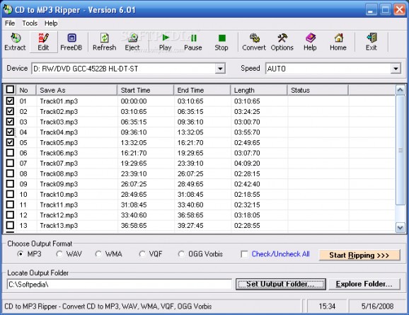CD to MP3 Ripper screenshot