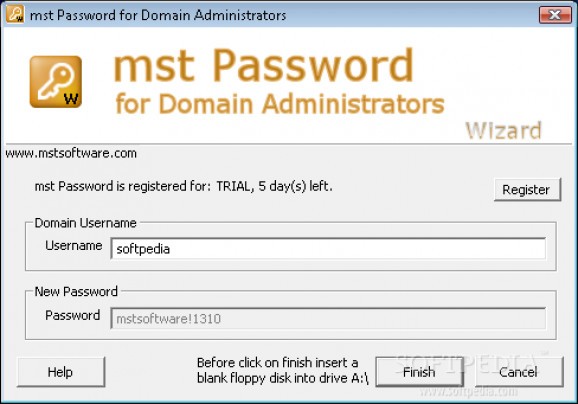 mst Password screenshot