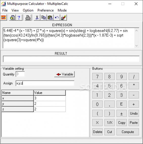 MultiplexCalc screenshot