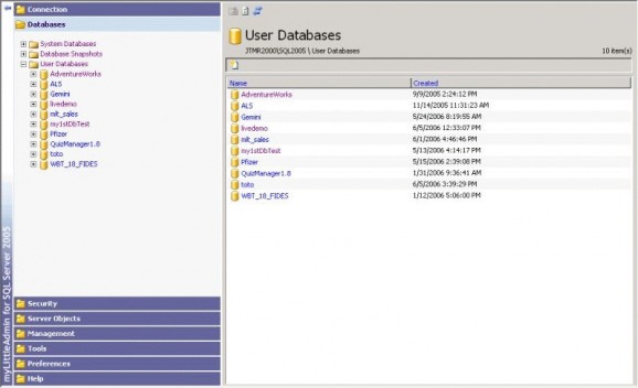 myLittleAdmin For SQL Server 2005 screenshot