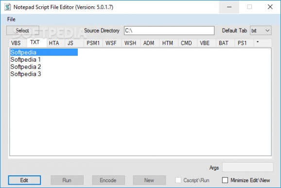 Notepad Script File Editor screenshot