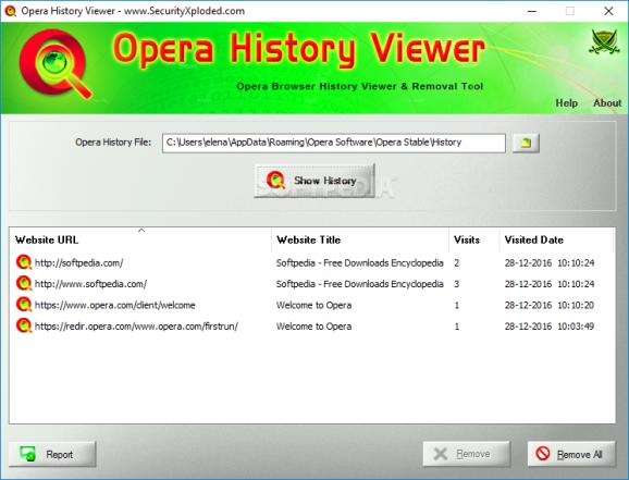 Opera History Viewer screenshot