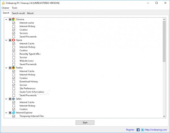 Orderprog PC Cleanup screenshot