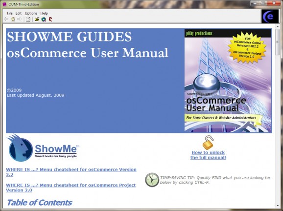 osCOMMERCE User Manual screenshot