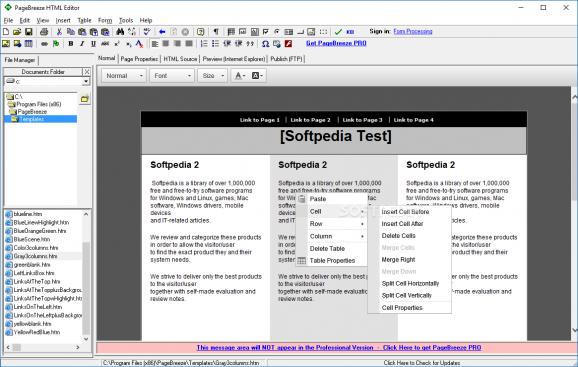 PageBreeze HTML Editor screenshot