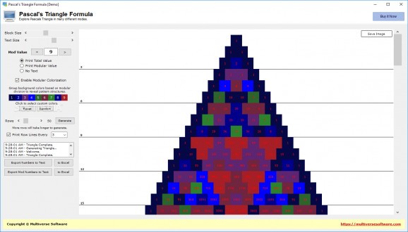 Pascal's Triangle Formula screenshot